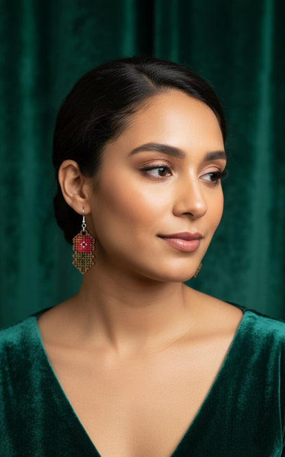 Poppy flower earring