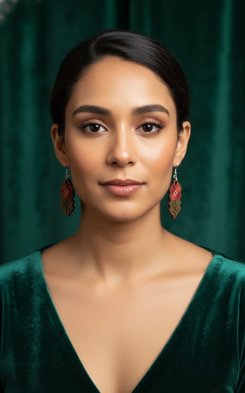 Poppy flower earring