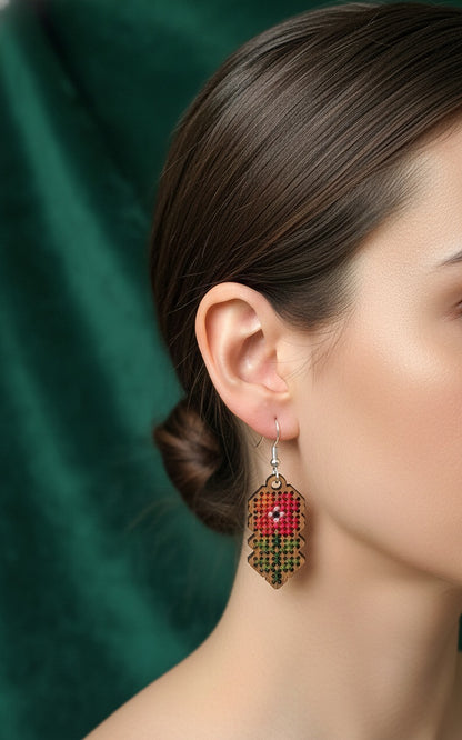 Poppy flower earring