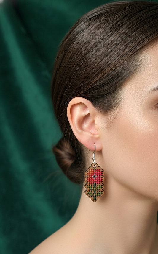 Poppy flower earring