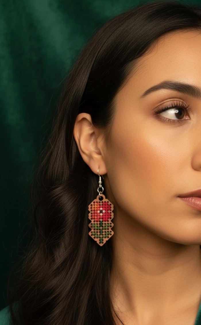 Poppy flower earring