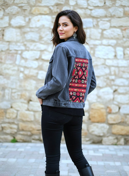Embroidery denim jeans jacket