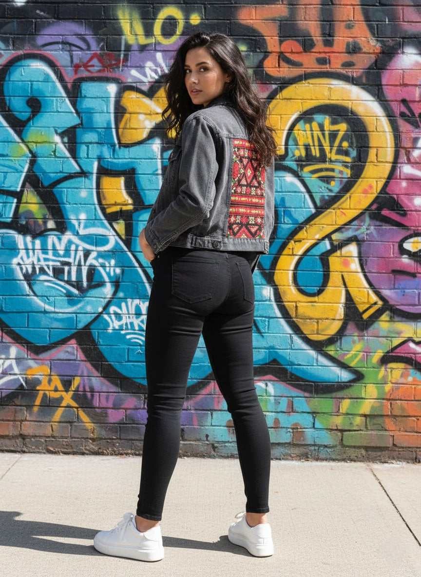 Embroidery denim jeans jacket