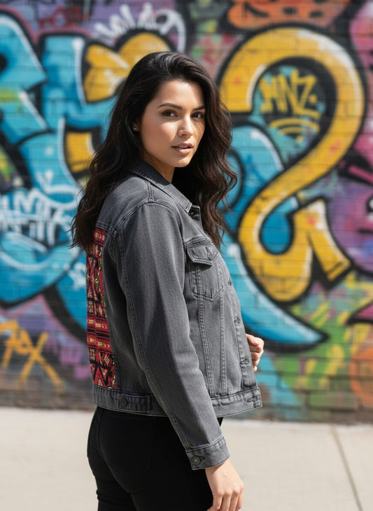 Embroidery denim jeans jacket