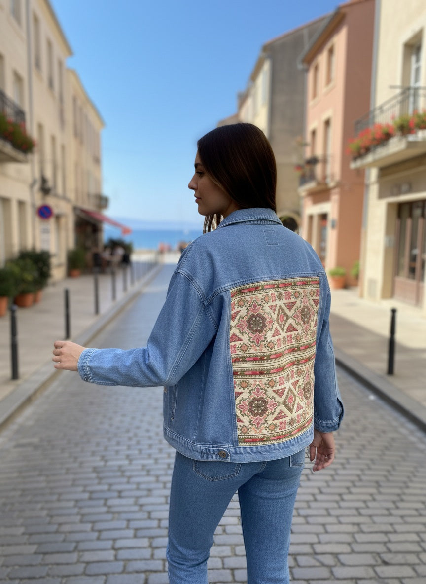 Embroidery denim jeans jacket