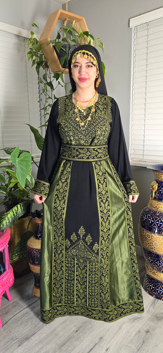 The majestic olive thobe ثوب الزيتون الملكي