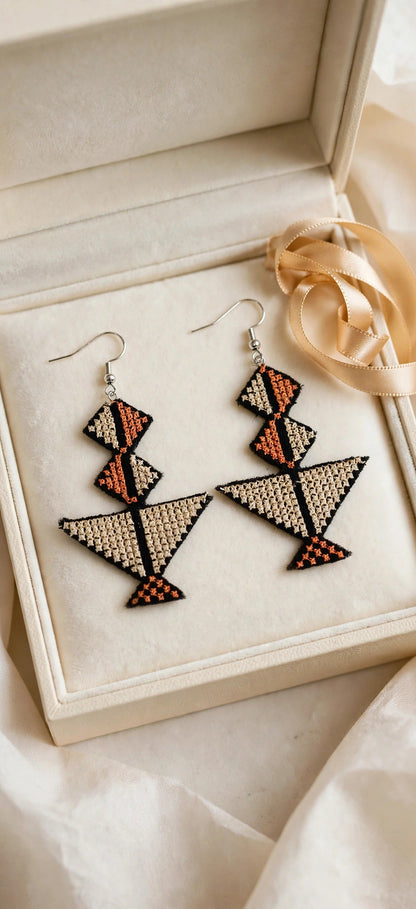 Embroidery earring 1